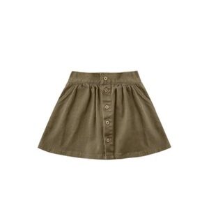 Rylee + Cru Olive Button-Front Kids Skirt olive